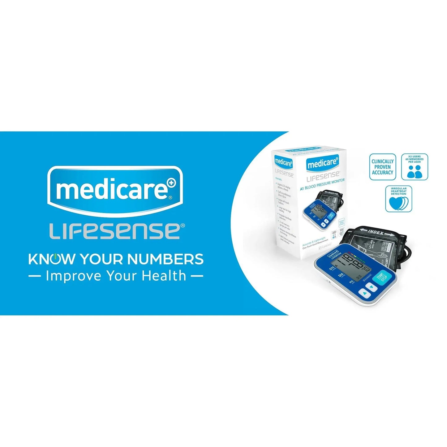 Medicare LIFESENSE A1 BLOOD PRESSURE MONITOR Home Diagnostics UK